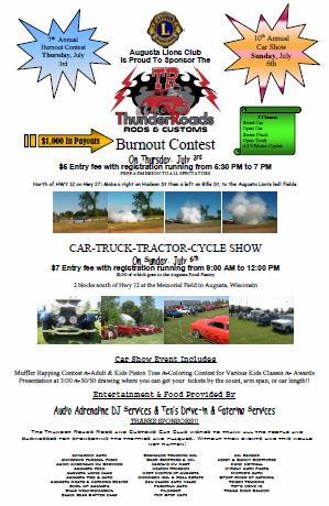Burnout and Car Show Augusta Wisconsin