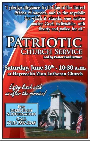 Patriotic Church Service Haycreek Bean and Bacon Days