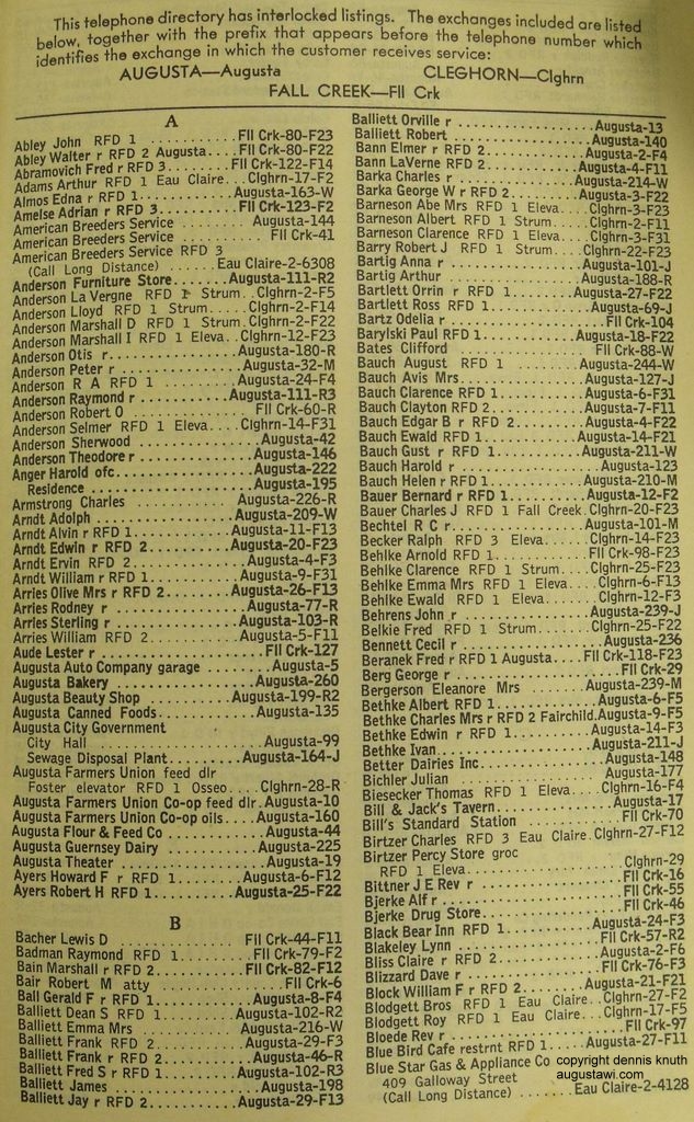 1954 Phone Directory