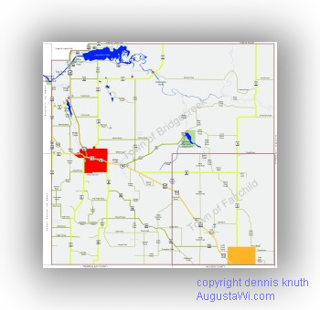 Town of Bridgecreek and Town of Fairchild Map