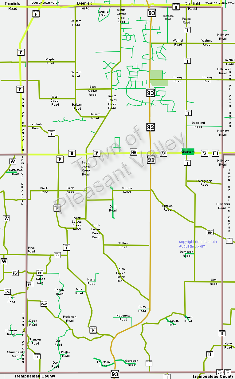 Pleasant Valley Townships in Eau Claire County near Augusta Wisconsin