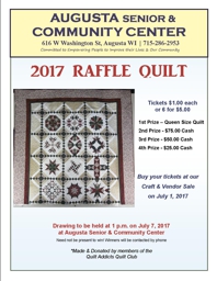 2017 Craft and Vendor Sale Raffle Quilt